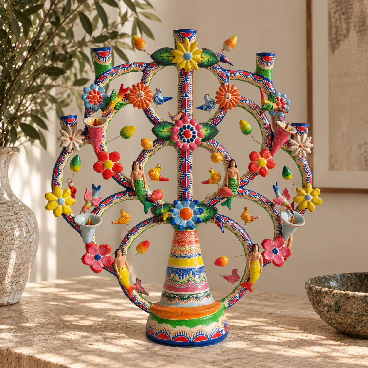 Buy Mexican Árbol de la Vida Candlestick | NITUSH