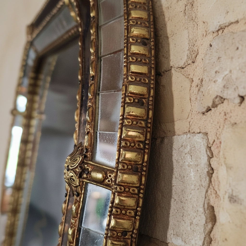 NITUSH ornate Venetian mirror with gold frame and beveled glass details. Decorative wall accent.